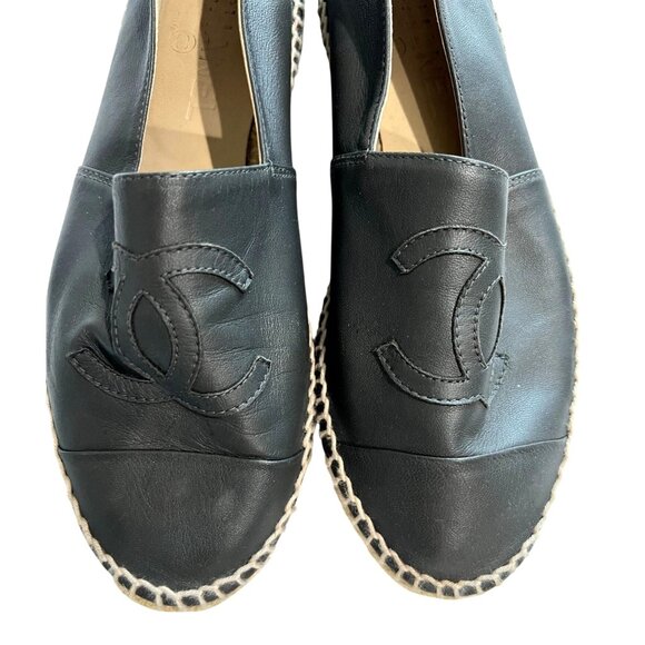 Chanel Lambskin Espadrilles in Dark Grey - Picture 4 of 9